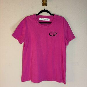 Off-White Virgil Abloh Pink Last Night Graphic Tee Size L
